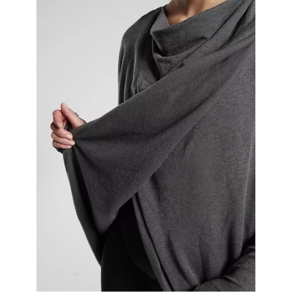 Athleta Womens Hooded Tunic Wrap‎ Top Modal/Polyester Blend S Blue - Picture 3 of 15